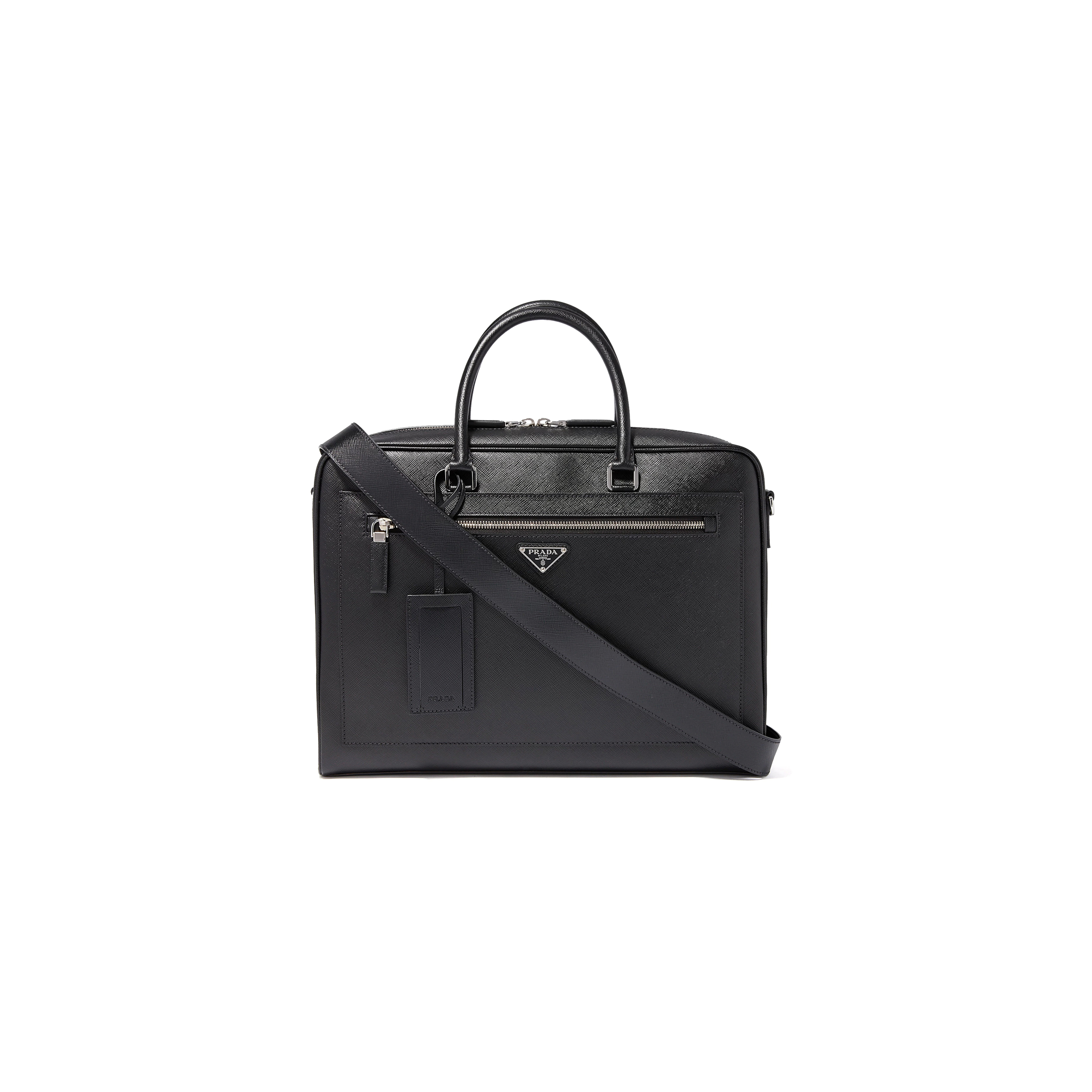 PRADA TRIANGLE LOGO SAFFIANO LEATHER BRIEFCASE 2VE016 (38*28*7cm)